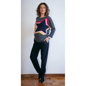 Women’s WYSE London Gray Cashmere sweater With Stars, Size 1 (Runs Big)